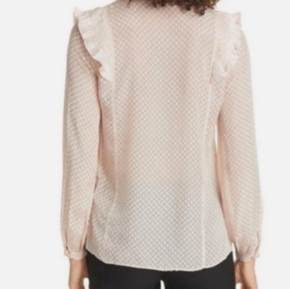 LAST CHANCE 3 for $30 Reiss Taylor Ruffled Pale Pink Blouse Silk Viscose EUC! - Picture 8 of 15